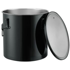 Fryer Grease Bucket, 10 Gal Oil Disposal Caddy Stainless Steel Fryer Oil Bucket Rust-Proof Coating, Oil Transport Container with Lid, Lock Clips