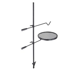 Swivel Campfire Grill, Fire Pit Grill Grate over Fire Pits, Heavy Duty Steel Grill Grates, 360° Adjustable Open Fire Outdoor Cooking Equipment