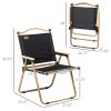 Folding Camping Chairs Set of 2 Lightweight Portable Armchairs for Outdoor Festivals Fishing Beach Black