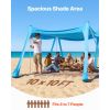 Beach Tent Sun Shelter, UPF50+ Sun Protection, 6.6 ft Tall, 10 x 10 ft, Easy Pop Up Beach Canopy with Sandbags, Stability Poles, Sand Shovels