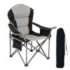 Oversized Camping Folding Chair, Heavy Duty Padded Chair with Cup Holder Storage and Cooler Bag, 5000 LBS Steel Frame, Portable for Outdoor
