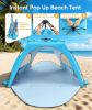 Beach Tent Sun Shelter for 5-6 Person, Pop Up Beach Canopy, UPF 30+ UV Protection, Breathable Mesh Window