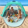 Beach Tent Sun Shelter for 5-6 Person, Pop Up Beach Canopy, UPF 30+ UV Protection, Breathable Mesh Window