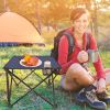 1Pc/2Pcs Options -- Foldable Camping Table Portable Picnic Table Lightweight Travel Desk with 2 Cup Holders Carrying Bag