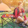 1Pc/2Pcs Options -- Foldable Camping Table Portable Picnic Table Lightweight Travel Desk with 2 Cup Holders Carrying Bag